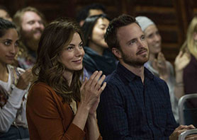 Michelle Monaghan and Aaron Paul in The Path